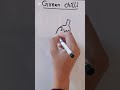 how to draw green chilli drawing of chilli in easy way sana sdrawingworld howtodraw