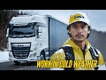 TRUCK DRIVER STARTING WORK IN COLD WEATHER! with a White DAF Truck (ASMR)