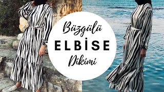 ÇOK KOLAY BÜZGÜLÜ ELBİSE DİKİMİ | KALIPSIZ | DIY