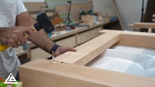 Building a Roubo Workbench with ZERO EXPERIENCE and limited tools | Part 4 The Big Glue Up