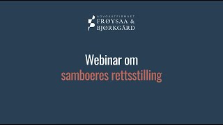 Samboeres rettsstilling - Webinar