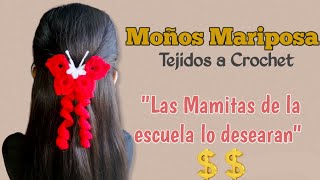 🦋Moños Mariposa tejidos a crochet 🦋Te ayudarán a subir tus ventas 💰💰