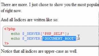 Advanced PHP Tutorial | Server Super Global Variables