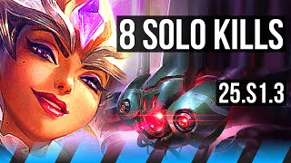 QIYANA vs VEL'KOZ (MID) | 8 solo kills, Legendary | EUW Diamond | 25.S1.3