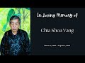 In Loving Memory of Chia Khoa Vang