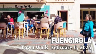 Fuengirola February 6, 2025 Town Walking Tour Malaga Costa del Sol Spain [4K]