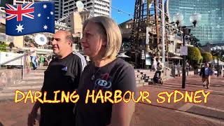 [4K Sydney Australia Walk ] The Pyrmont Bridge, which is a major feature of Darling Harbour