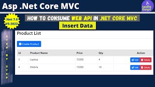 🔌 How to Consume Web API in ASP.NET Core MVC | 📡 Consuming Web API | ASP.NET Web API | Insert Data