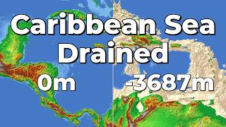 What's hiding under the Caribbean Sea? (4K) 🌊#geography #map #caribbeansea #oceanfloor #bathymetry
