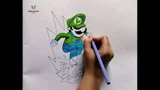 🎮 Learn How to Draw LUIGI from SUPER MARIO BROS! 🍄