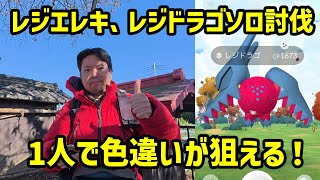 【ポケモンGO】1人で色違いが狙えるぞい！レジドラゴとレジエレキのソロ討伐！