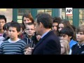 French president Nicolas Sarkozy joins moment of silence