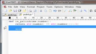 Project Euler Problem 4 - Python