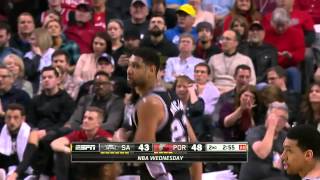 San Antonio Spurs vs Portland Trail Blazers |  Full Highlights | February 25, 2015   NBA Kopyası