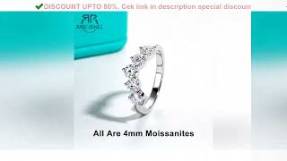 Review AnuJewel 4mm 1.5cttw D Color Moissanite Wedding Band 925 Sterling Silver Lab Created Diamo