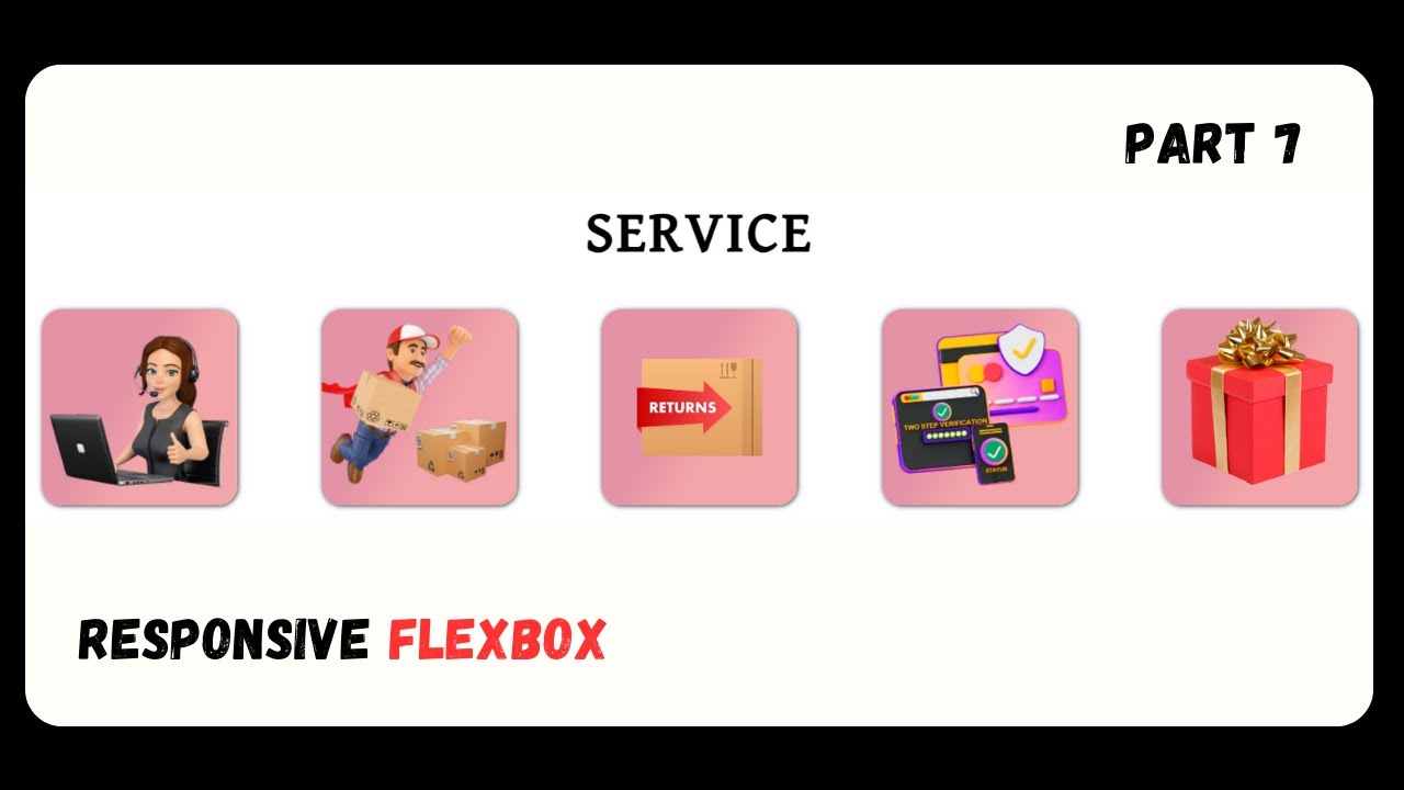 Part 7| How To Make Responsive Services Section On Website Using HTML ...