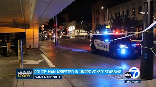 Man arrested in "unprovoked" stabbing in Santa Monica