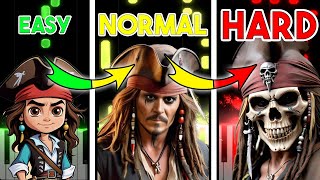 10 Levels of He's a Pirate | VERY EASY to EXTREMELY HARD | @akmigone
