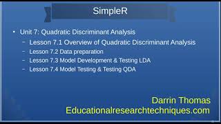 Quadratic Discriminant Analysis Overview