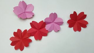 Simple origami, how to make a cherry blossom with 1 sheet of paper