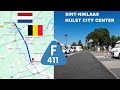 Cycling from Sint-Niklaas station to Hulst city center via the F411 bicycle highway