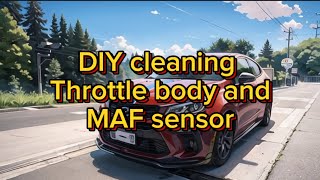 DIY cleaning of throttle body and MAF sensor | Toyota vios xle cvt 2022 | mass air flow sensor