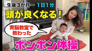 【知育】育脳教室で教わった①「ポンポン体操」赤ちゃん 新生児