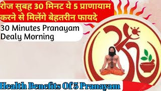 5 Pranayam Dealy Morning, Pranayam Ke Fayde, Health Benefits Of yoga, Morning Pranayam 30 Minutes