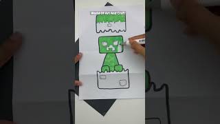 How to Draw a MINECRAFTCREEPER ) SURPRISE FOLD#shorts