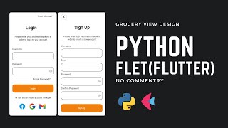 Python Flet(Flutter) - Login and Signup | No Commentary | Python tutorial