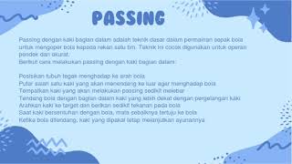 Teknik dasar permainan sepakbola