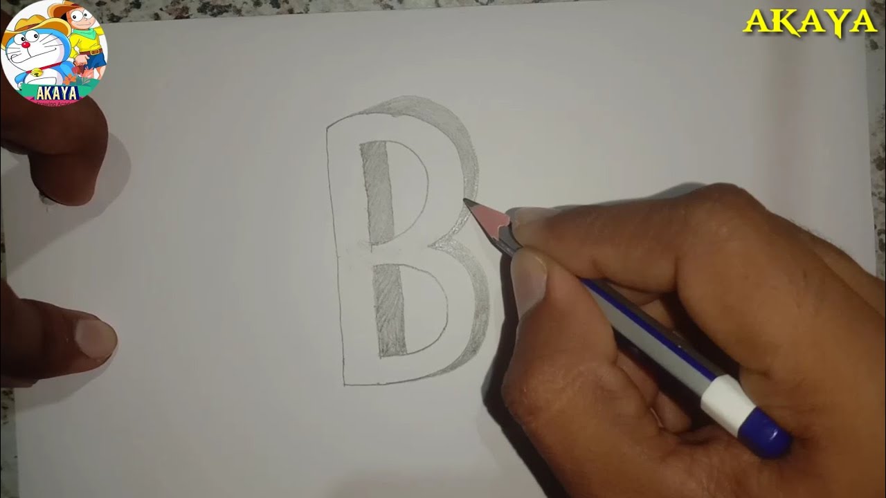 How To Draw 3D "B" Alphabet (3D Letters)drawing/easy Way To Draw/step ...