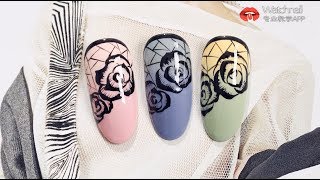 【Watch nail#1055】Carved Gradient Roses【窝趣美甲推荐-1055期】镂空渐变玫瑰花