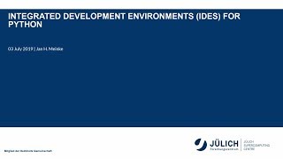 High-Performance Computing with Python: Integrated Development Invironments (IDEs) for Python