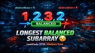 LeetCode 3719 - Longest Balanced Subarray I | Distinct Even Odd Explained with Java