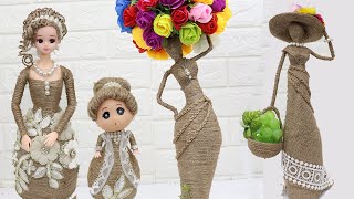 5 Beautiful Jute craft doll | How to decorate doll from jute rope | #2