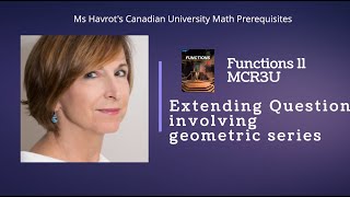 Functions Chapter 7 - Extending Question involving geometric series