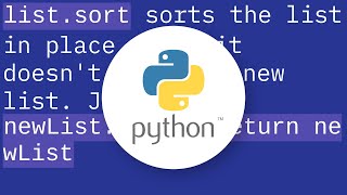 Why does "return list.sort()" return None, not the list?