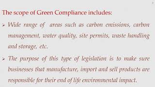 unit 4 Green Compliance topic 1