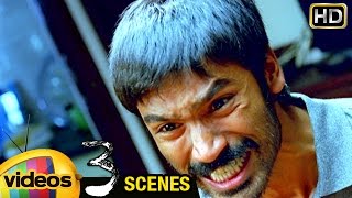 Dhanush Turns into a Wild Psycho | 3 Telugu Movie Scenes | Shruti Haasan | Sivakarthikeyan | Anirudh