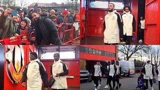 Ruben Amorim, Patrick Dorgu, Bruno Fernandes \u0026 Manchester United arriving for Leicester City