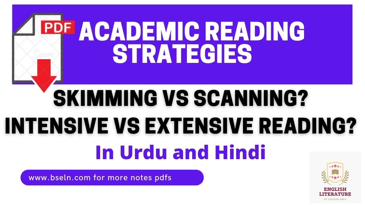 Skimming And Scanning In Reading Skills? Intensive And Extensive ...