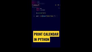 Python program to print a calendar of the specified year #shorts #viral #shortvideo