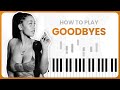 How To Play Goodbyes By Jorja Smith On Piano - Piano Tutorial (PART 1)