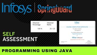 Infosys Springboard Java Self Assessment Answers 💯 | Programming Using Java