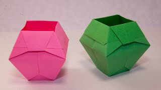 Красивая ваза оригами из бумаги | Ваза из бумаги | Origami vase easy