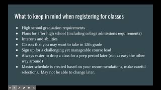 Course Registration Class of 2023