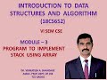 31 - Program to Implement Stack using Array