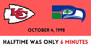 The SHORTEST Halftime in NFL HISTORY | Seahawks @ Chiefs (1998)