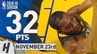 Kevin Durant Full Highlights Warriors vs Blazers 2018.11.23 - 32 Pts, 7 Ast, 8 Rebounds!